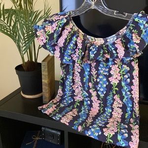 Lilly Pulitzer Flutter Sleeve Top Medium